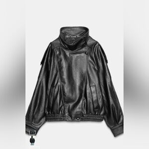 Viral Zara Black Leather Jacket